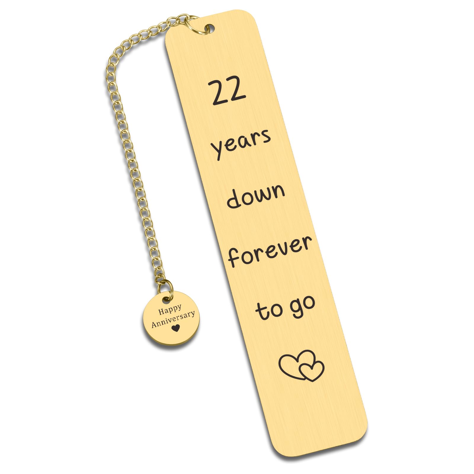 22nd Anniversary Copper Gifts for Him Her, 22 Year Wedding Anniversary for Women Men Couple Wife Husband, Happy 22th Anniversarys Copper Bookmark - Presents for Parents Mom Dad Reading Accessories