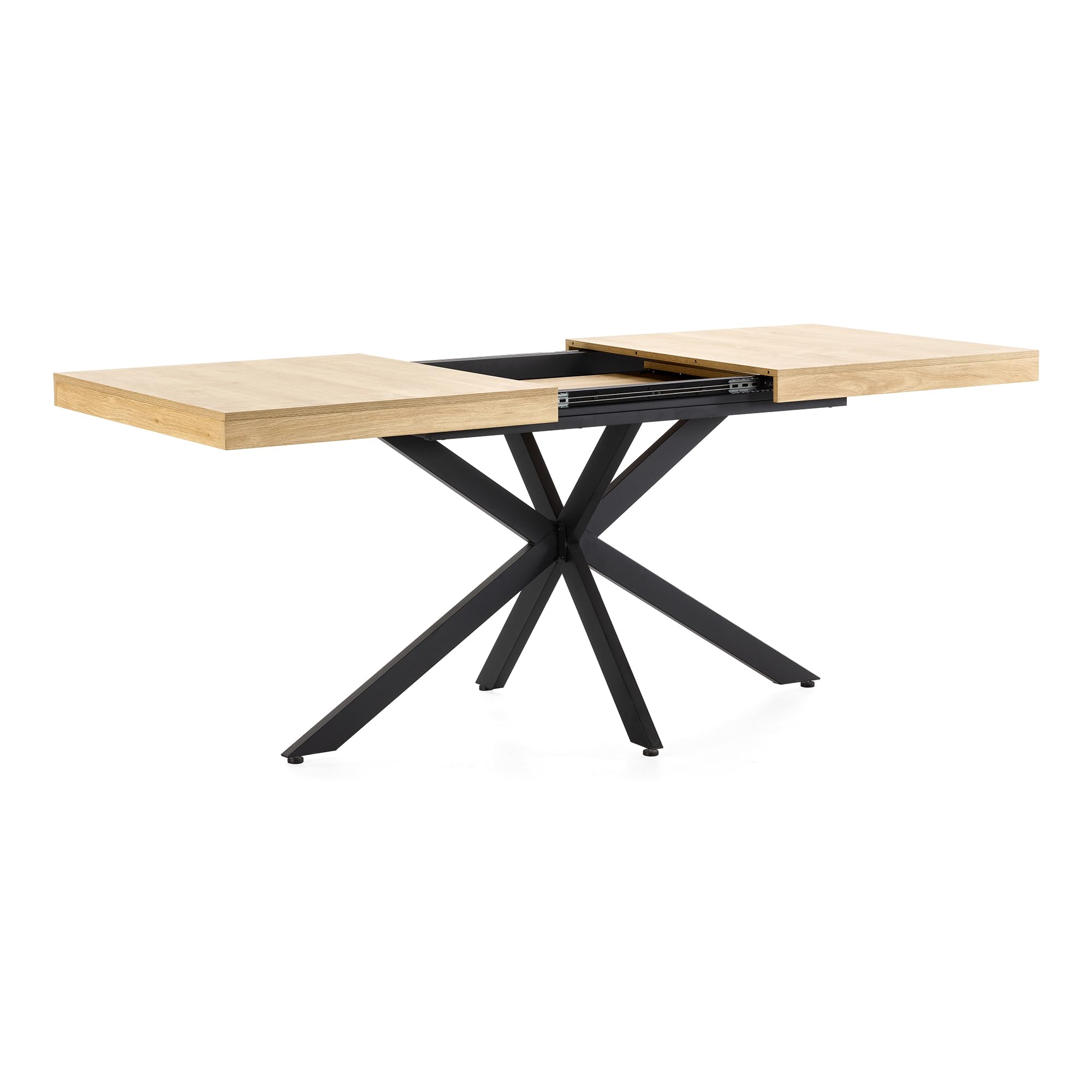 HOMN LIVING Tavolo da Pranzo allungabile Genova Effetto Rovere, 140-180 cm (Lunghezza), 80 cm (profondità), 75 cm (Altezza)
