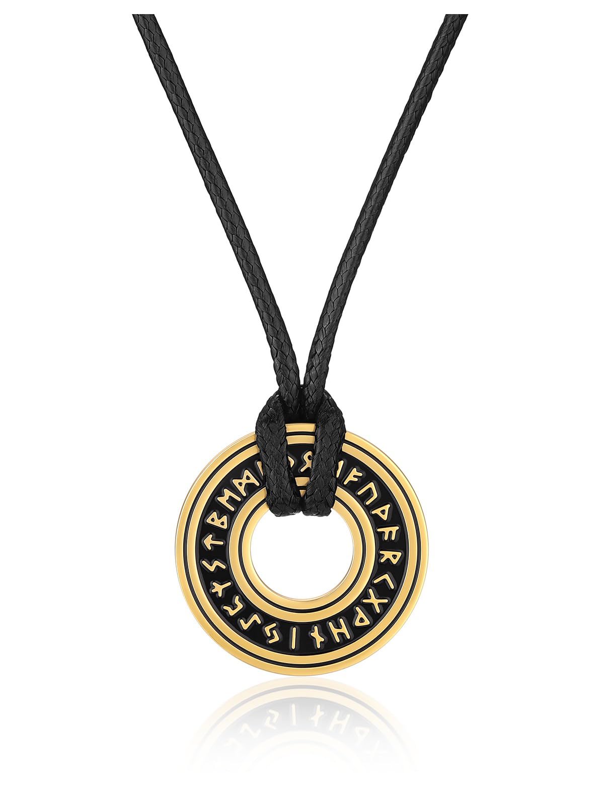Zysta Wikinger Halskette Herren Rune Anhänger mit Leder kette Vegvisir Talisman - Geschenk für Männer