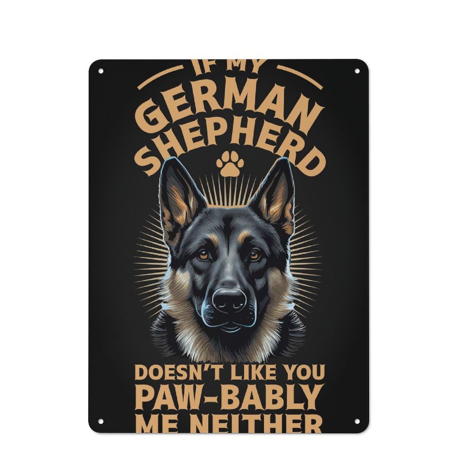 Junmoney Style-20 Vintage Tin Sign 40X30cm Featuring Funny German Shepherd Pun For Bar Or Restaurant, A Decorative Christmas Gift For Bar Decor Enthusiasts