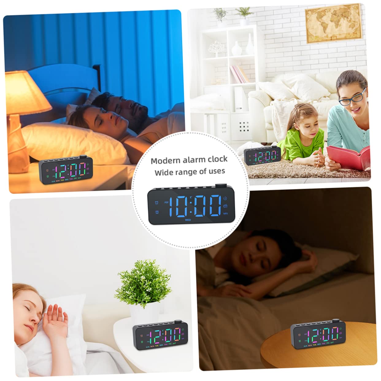 BESTonZON Digital Wecker Für Schlafzimmer Mit Led-anzeige Und Großem Display USB-ladefunktion Modernes Design Kompakt Und Leicht Für Wohnzimmer Küche Und Bürogebrauch