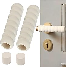 2PCS Door Handle Protective Covers Anti-Collision Sponge Spiral Children's Anti-Collision Protective Cover Door Handle Buffer Soft and High-Resilience Protective Cover for Schools Rooms (Beige)