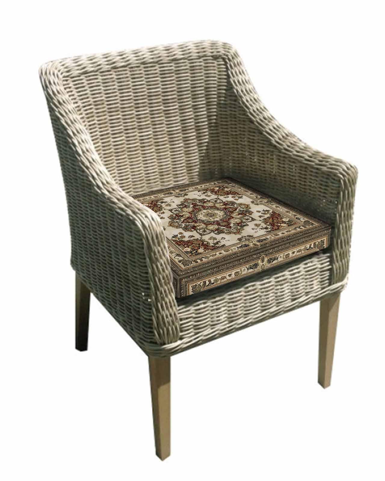 2 Pack Brown Floral Waterproof Cushion Covers with Ties, Outdoor Patio Chaise Lounge Chair Seat Cushion Slip Covers Replacement(Only Cover) Bohemian Vintage Ethnic Tribals 20