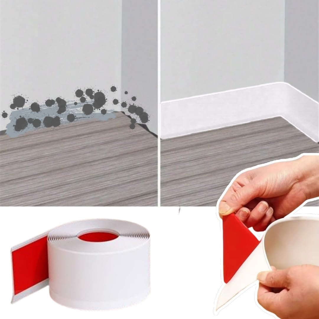 Rodapies Autoadhesivo 1 rollo de 6 m/236,22 pulgadas de vinilo for zócalo de pared, moldura de goma autoadhesiva flexible, despegar y pegar D(Black,6m)