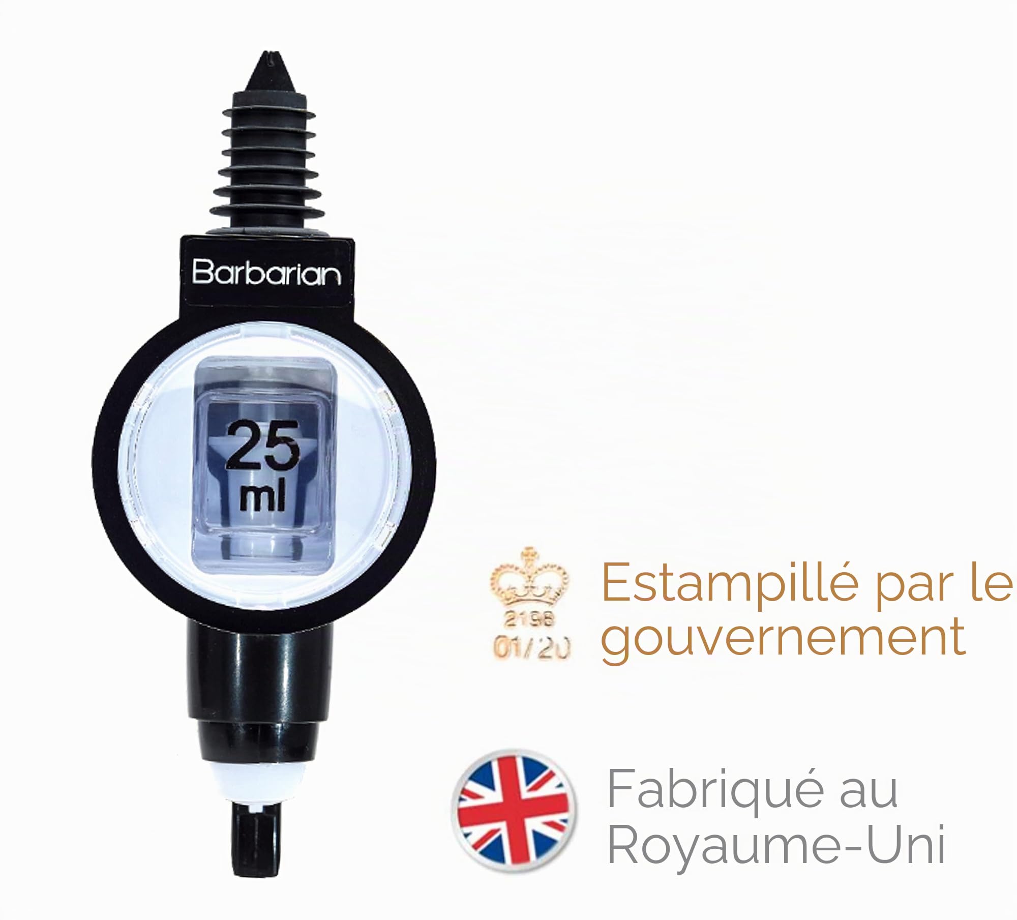 Barbarian 3/4/6 bouteilles optiques pour spiritueux – Support doseur d'alcool ou de vin à l'envers pour la maison, le bar, le garage, la grotte (6 bouteilles professionnelles de 35 ml)