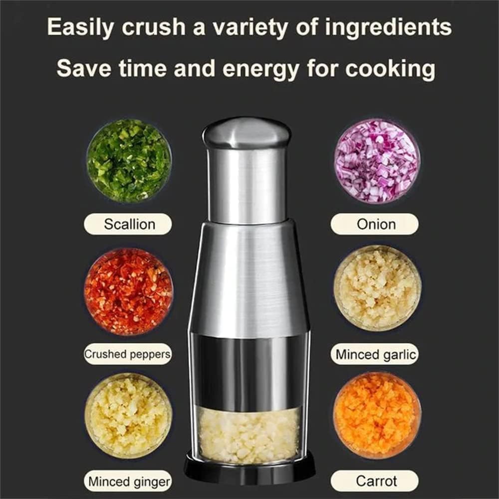 Suicune Multifunctional Onion Cutter for Garlic Cutting Stainless Steel Vegetable Cutter Manual Vegetable Cutter Chopper Onion Garlic Press — Amazon image 6