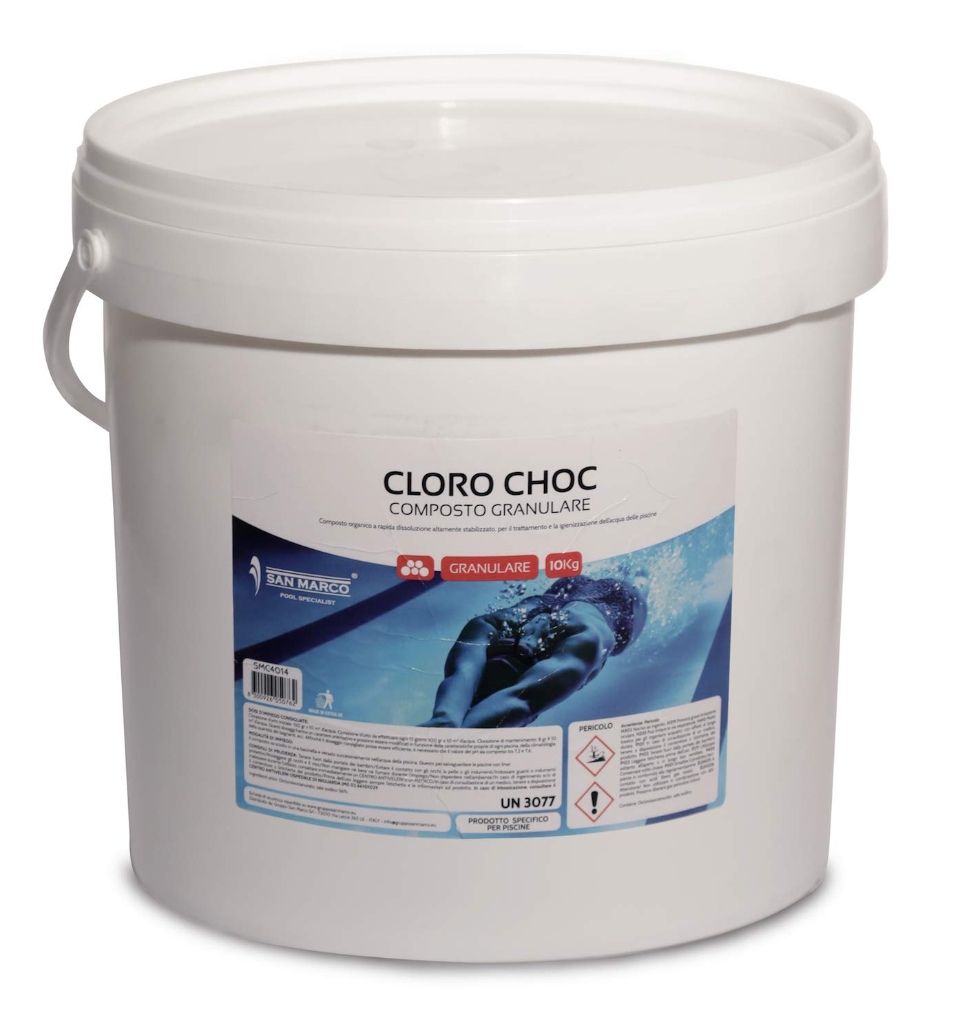 San Marco cloro shock piscina granulare al 56%, cloro granulare per piscina, rapida dissoluzione, disponibile in formato da 1, 5, 10 e 25 kg. (10 kg)