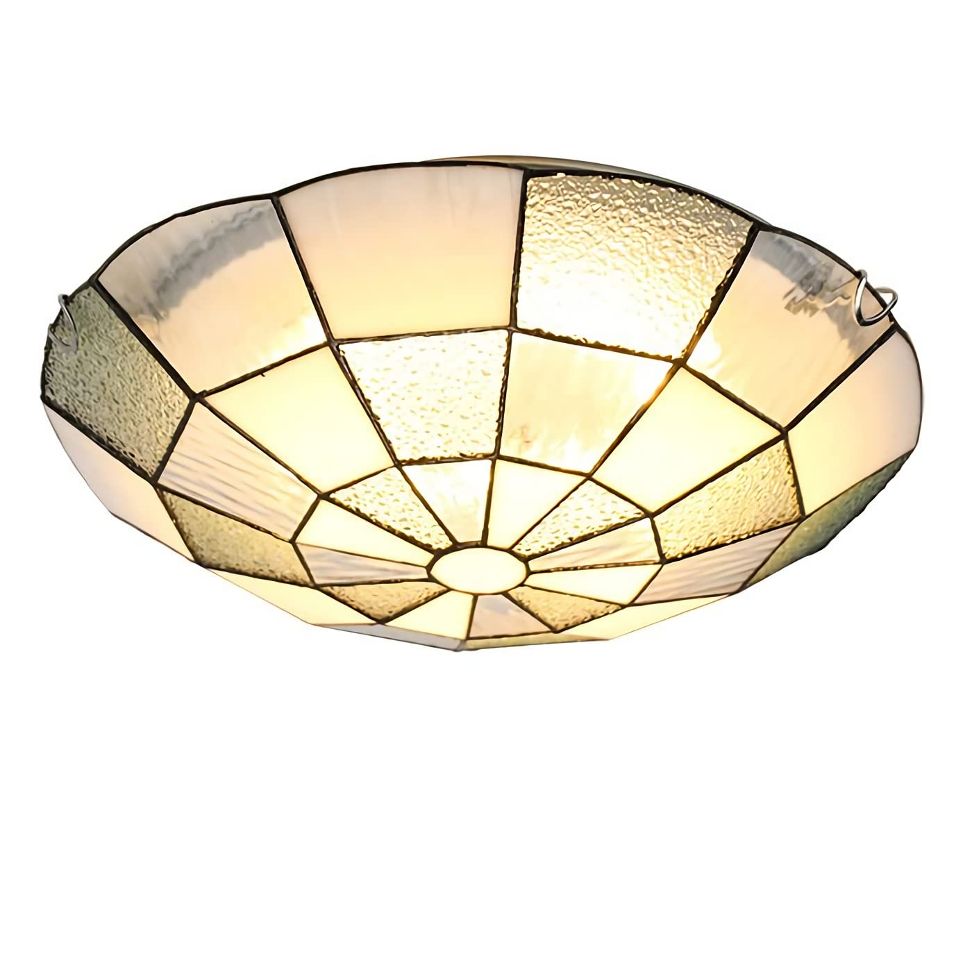 LED Tiffany Ceiling Light Flush Mount,Stained Glass LED Ceiling Lamp, 3000K, 6000K, Dimmable Vintage Hallway Chandelier for Living Room, Bedroom, Kitchen, Bathroom,Warm Light 3000k,50cm