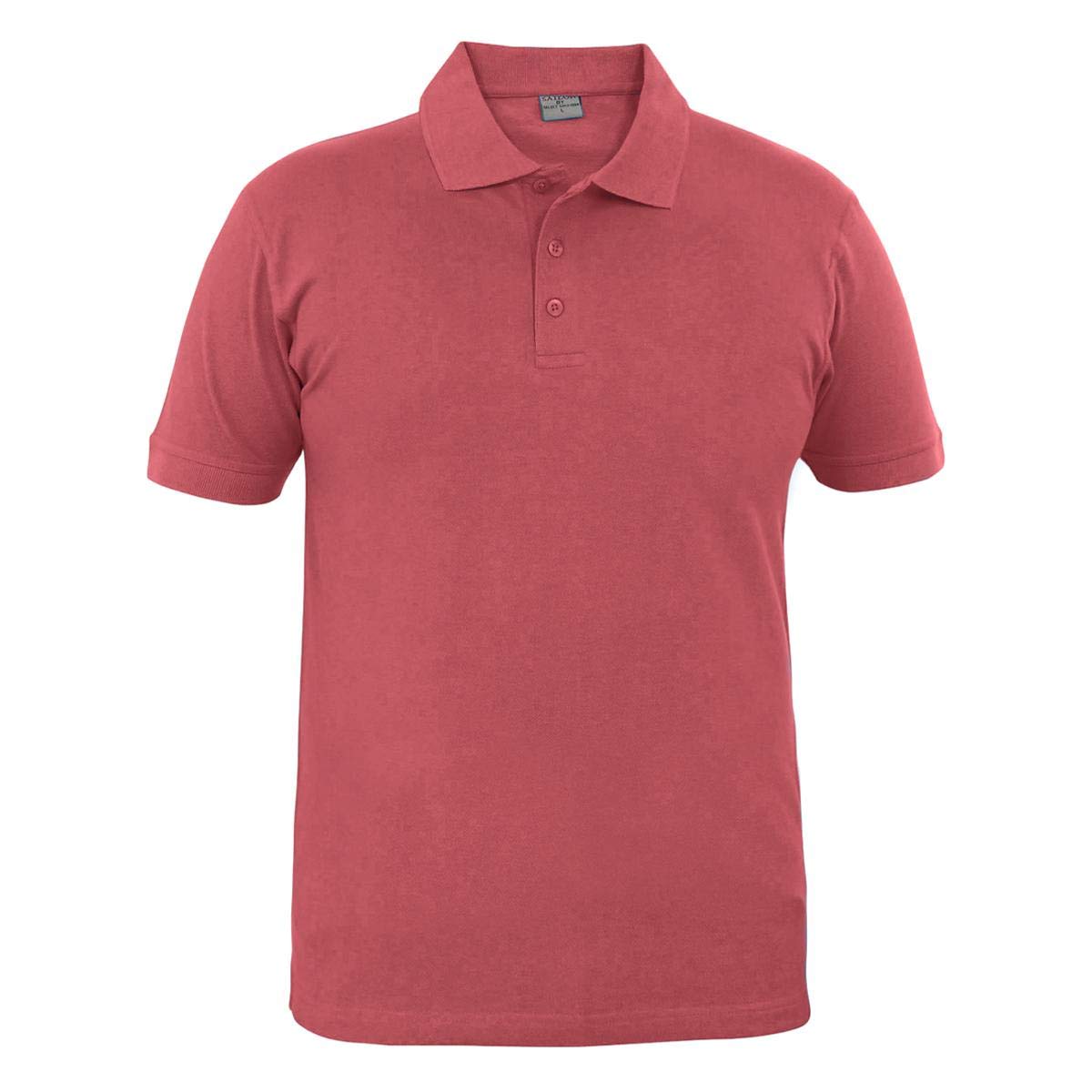 Red Cotton Shirt Neck Polo For Men