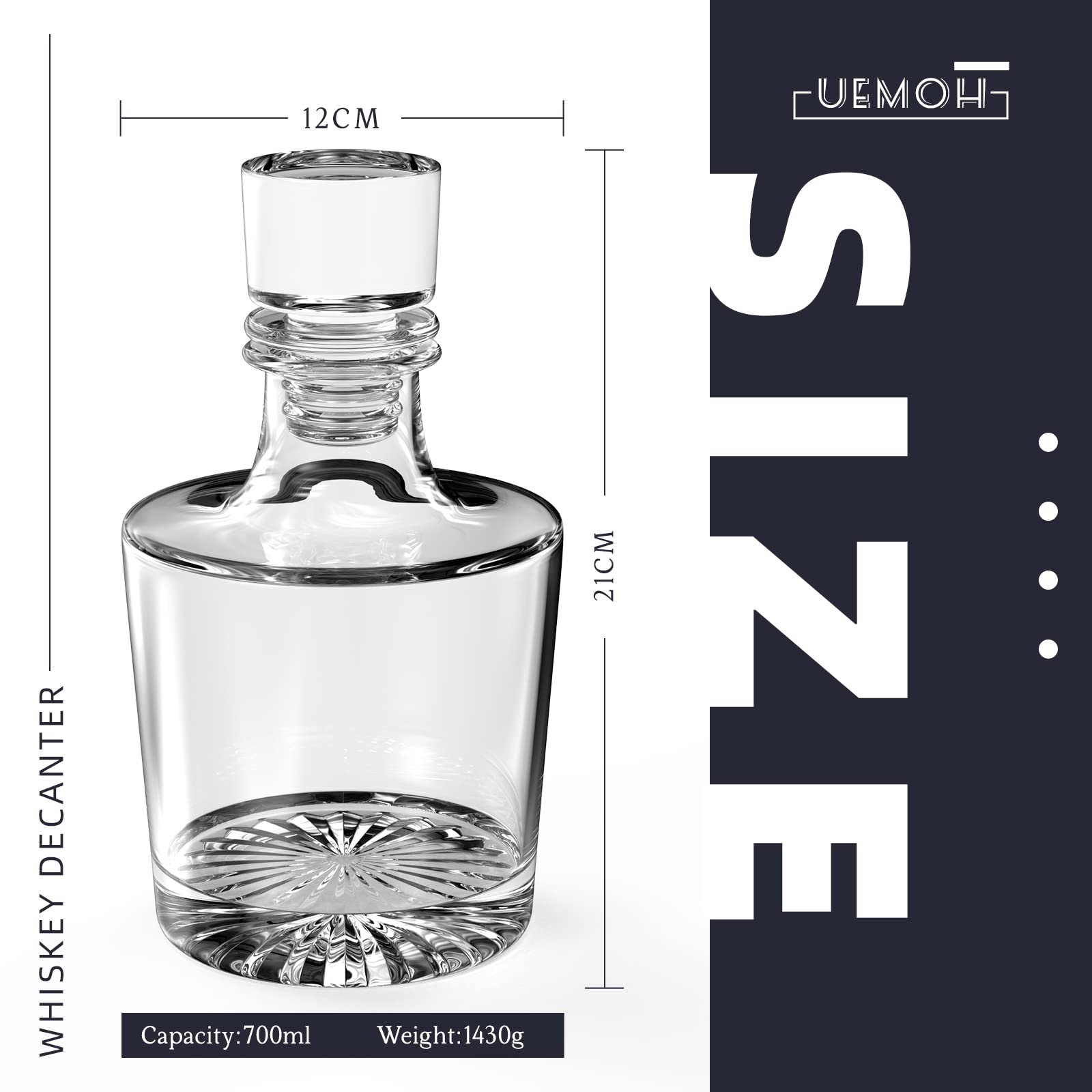 Carafe à whisky avec bouchon en verre (rétro)