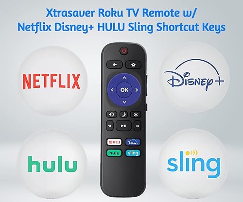 Miniatura 4 de Control remoto universal con teclas de acceso directo Netflix, Disney Plus, Hulu, Sling/Vudu – Compatible con televisores Onn, TCL, Element y