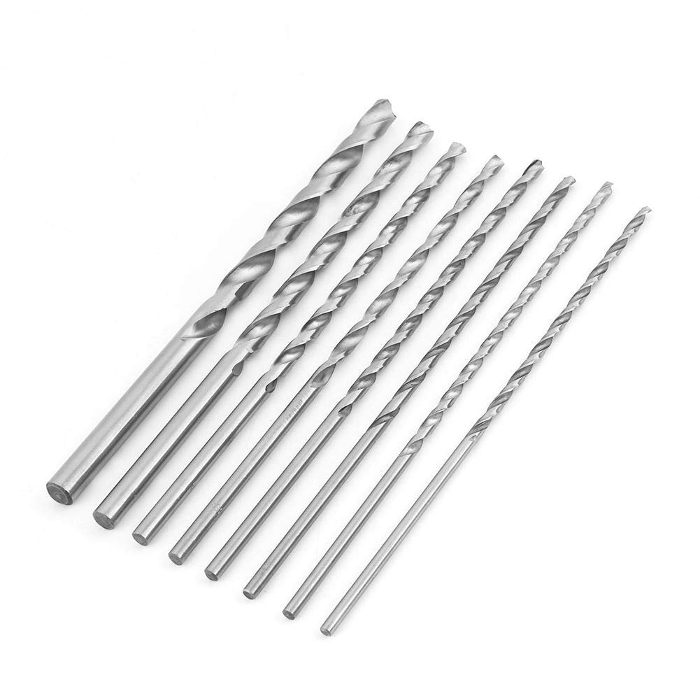 8PCS 200mm Straight Shank Drill Set Lengthened High Speed Steel Drill Set Tool 4-10mm, Used for Wood Plastic and Aluminum