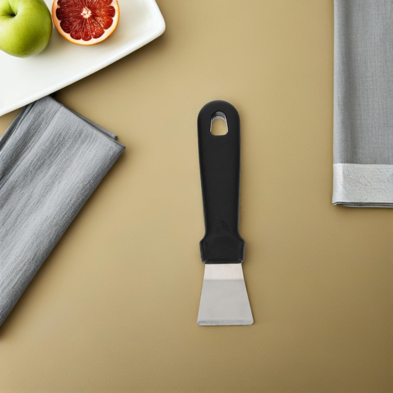 Set di 10 Spatole Pulizia in Acciaio Inox per Sbrinamento | Nero, Struttura Pp Robusta, Adatte a Cappa e Freezer, Formato Compatto per Riporre Facilmente