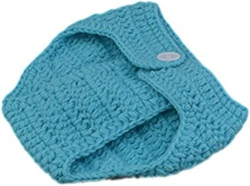 Miniatura 7 de LERORO Conjunto de traje de punto de ganchillo para recién nacido, sombrero de dinosaurio, pantalones y accesorios de fotografía (0-12 meses), Azul,