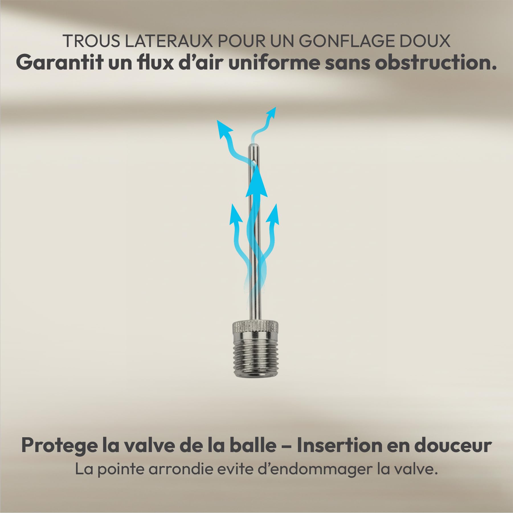 Lionstrike Aiguille De Gonflage De Ballon en Acier Inoxydable - Adaptateur pour Pompe à Ballon avec Trous Latéraux pour Un Flux D’air Fluide - Compatible Pompes Basket, Volley, Handball | Lot De 2