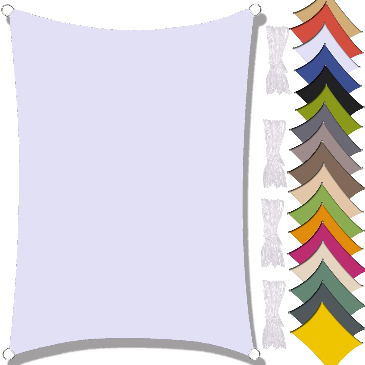 Voile d'ombrage imperméable blanc résistant aux UV pour jardin et camping