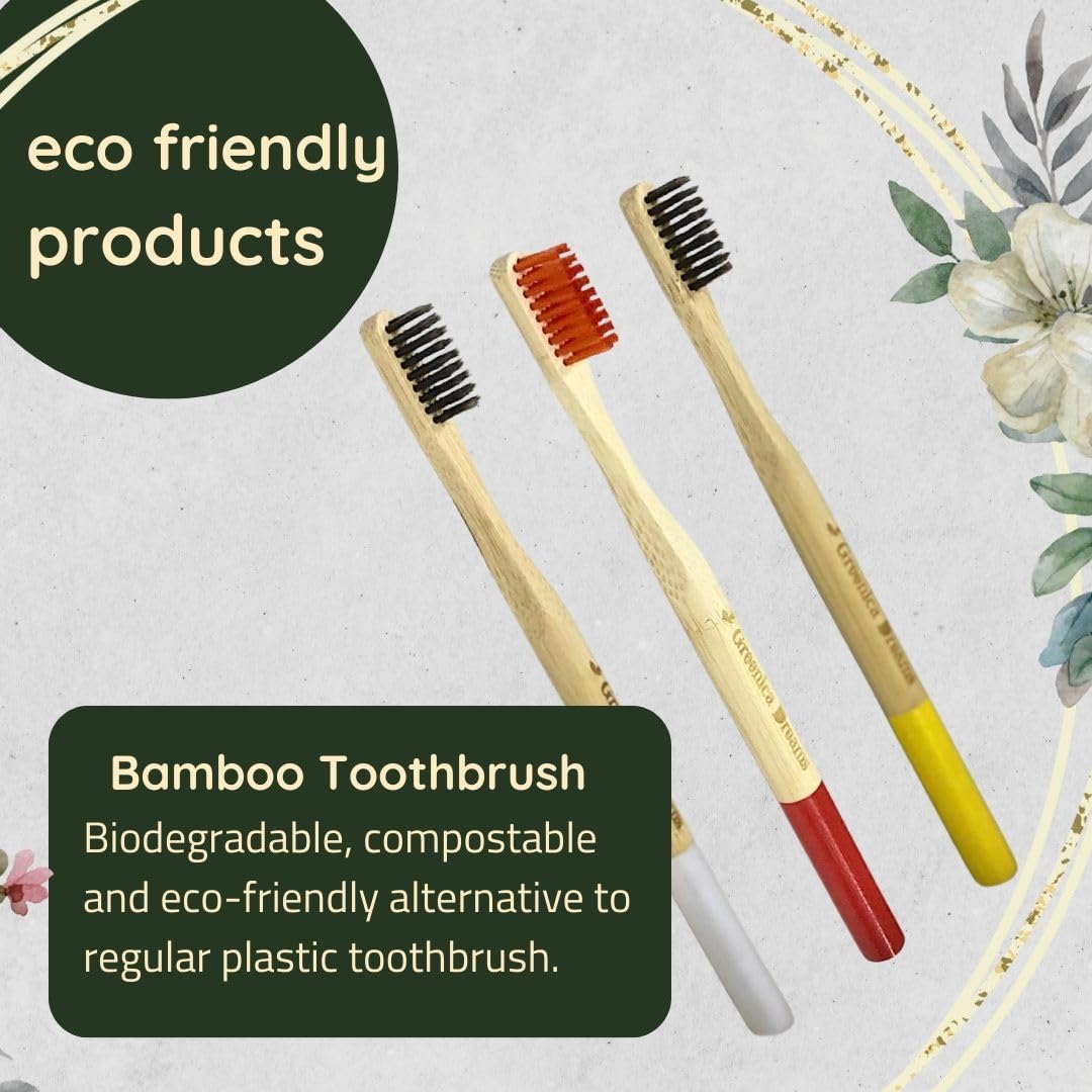 Spazzolino da denti in bambù, ecologico, biodegradabile, setole morbide, cura personale, uso quotidiano, (Adult bamboo toothbrush, 15, unità)