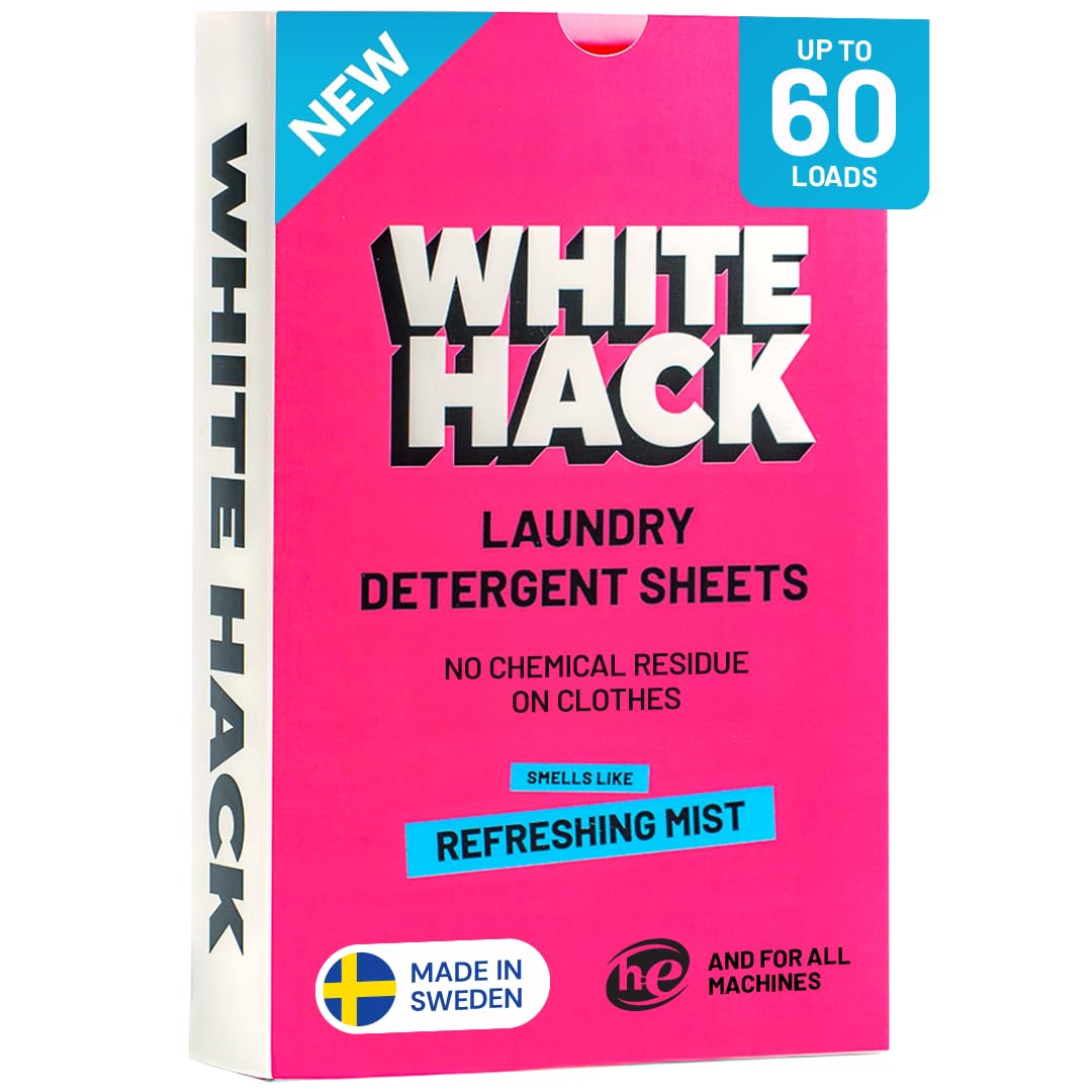 Concentrated Enzyme Laundry Detergent Strips up to 60 load, Refreshing Mist