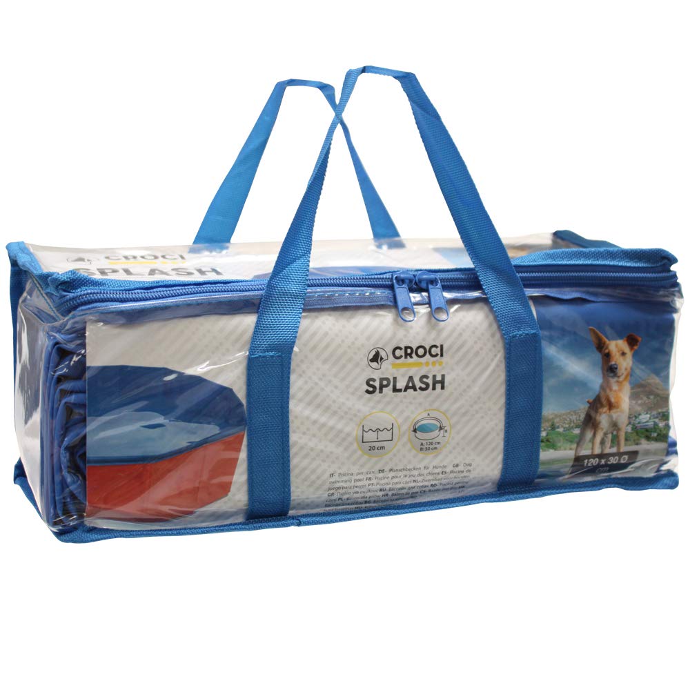 CROCI Piscine Circulaire Résistante avec Parois Renforcées Pliable/Peu Encombrante pour Chien 120 x 30 cm