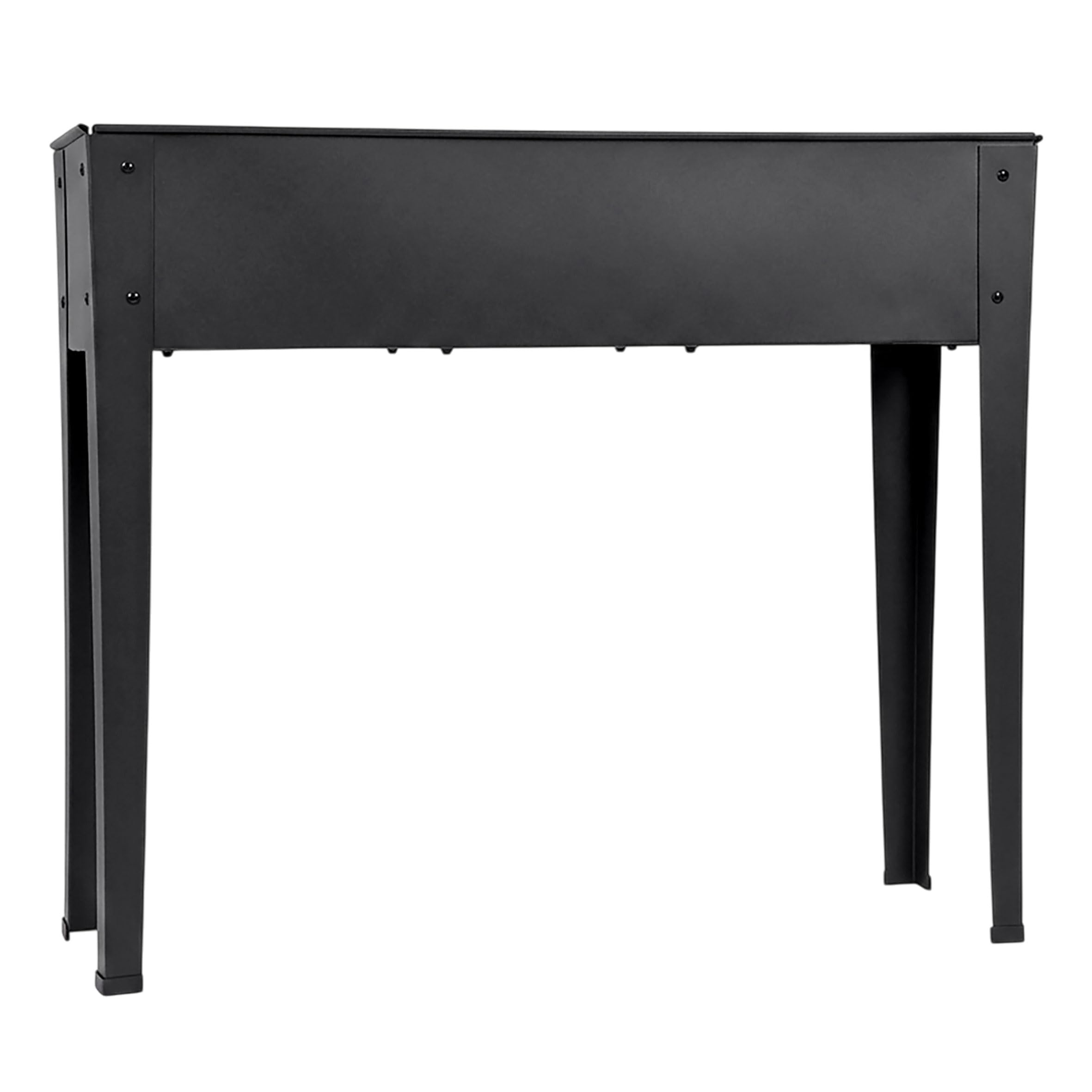 Spetebo Bancal de metal antracita con tapas para los pies, 102 x 80 cm, resistente a la intemperie, para verduras y flores, resistente a la intemperie, para hierbas, verduras, balcón, jardín