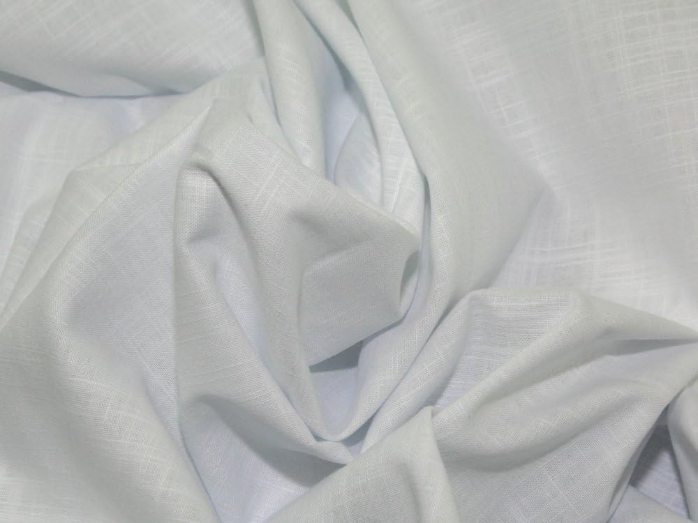58" wide Linen-Look Cotton Dress Fabric White - per metre