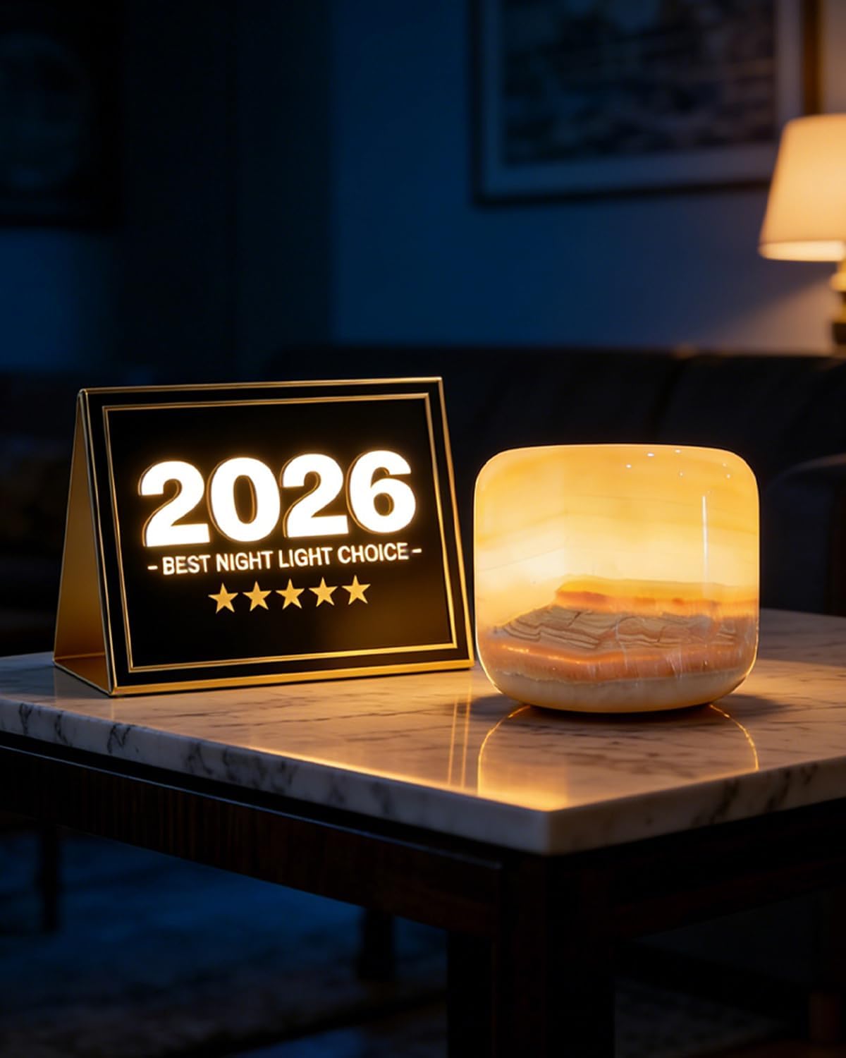 Marble Lamp Night Light Motion Tap Onyx Lamp Stone Touch Light Bedside Table Lamps Type-C Rechargeable Small Desk Bedside Small Lamps Portable Tap Lights for Cozy Bedroom LED Ambient Lantern