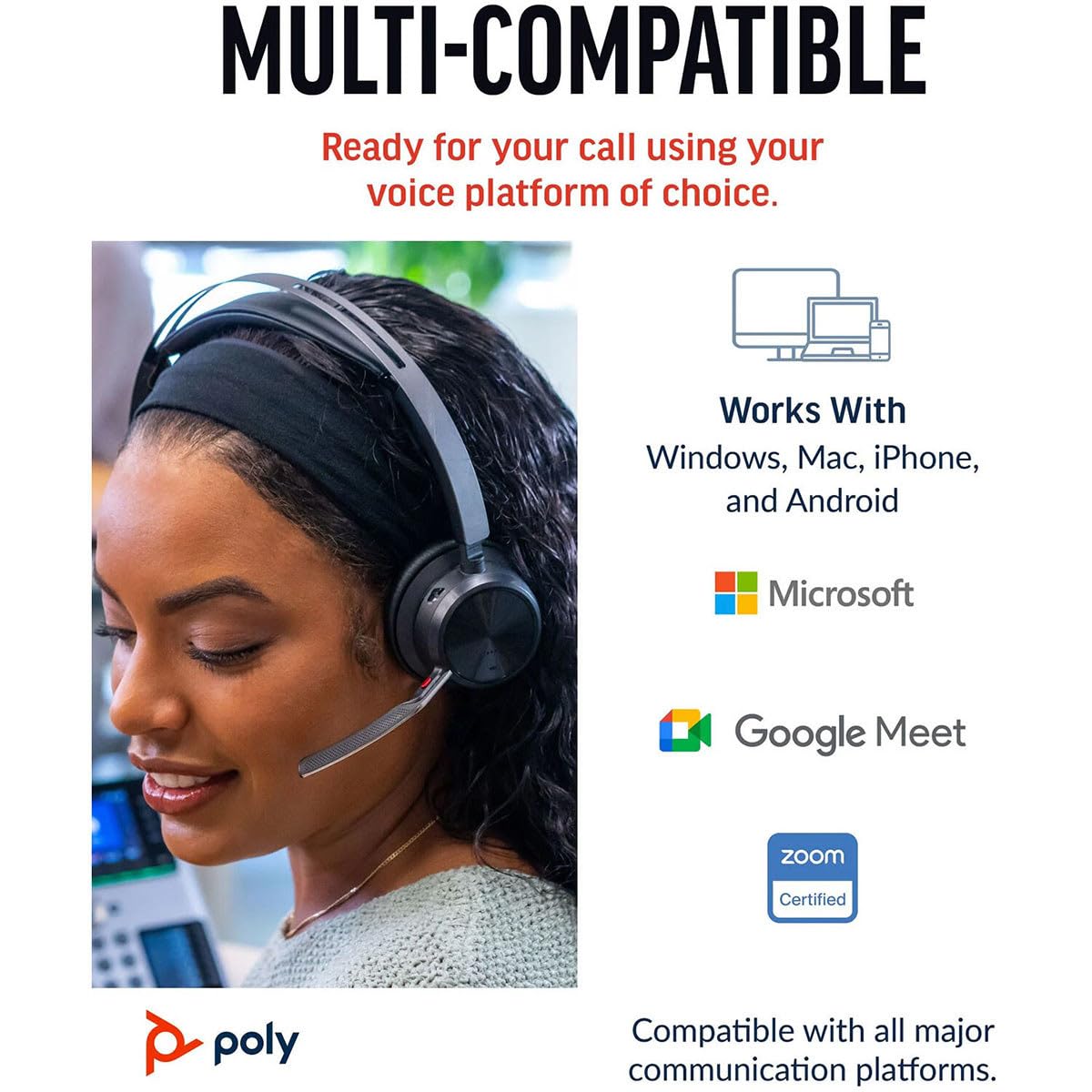 Poly Voyager Focus 2 USB-C-C ヘッドセット　５個 HP Poly Voyager Focus 2 - Stereo Bluetooth Headset | HP