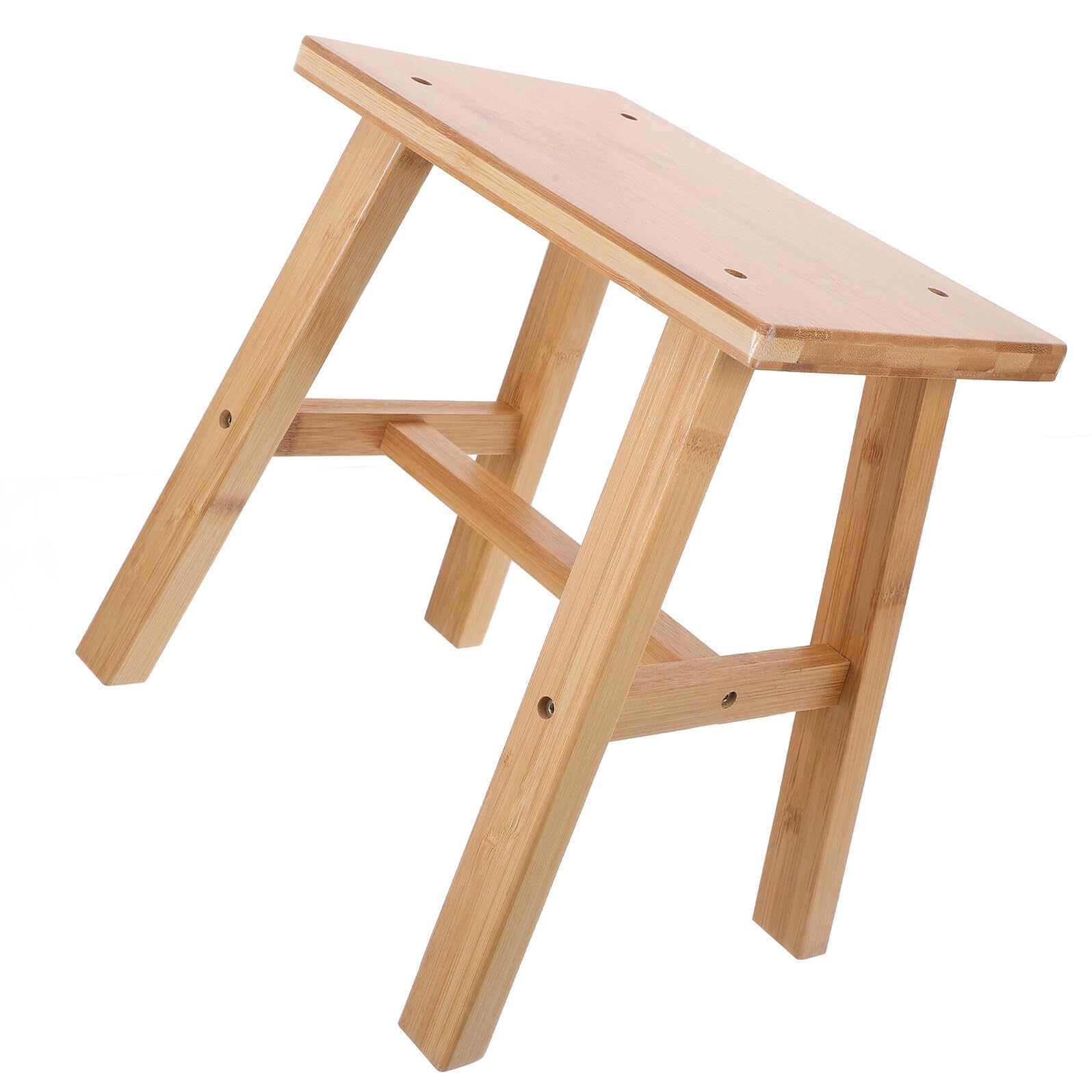 ERINGOGO Taburete de Madera para Baño y Ducha Banco Pequeño Multifuncional de Bambú Natural Banqueta Ligera para Cambio de Zapatos y Uso Cocina o Dormitorio Diseño Portátil y Estético