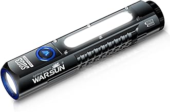 【Warsun SQ03】1000ルーメン充電式EDC懐中電灯 - コンパクト、サイドライト、バッククリップ＆マグネット付き、日常使用・アウトドア・緊急時対応のサバイバルギア