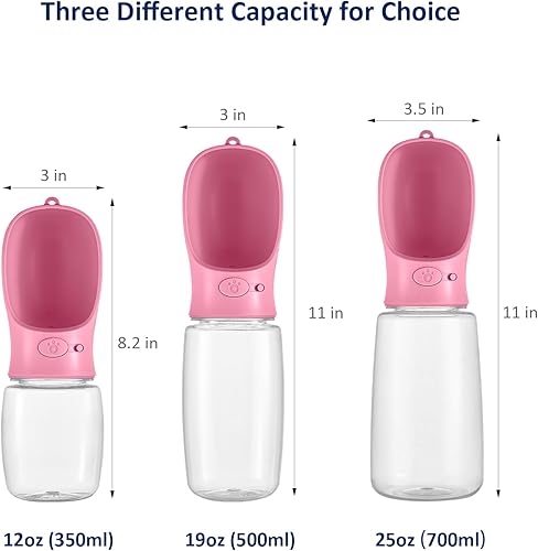 Miniatura 5 de WePet Botella de agua portátil para perros con contenedor de alimentos, 19 onzas + 6 onzas, dispensador de agua para cachorros a prueba de fugas con