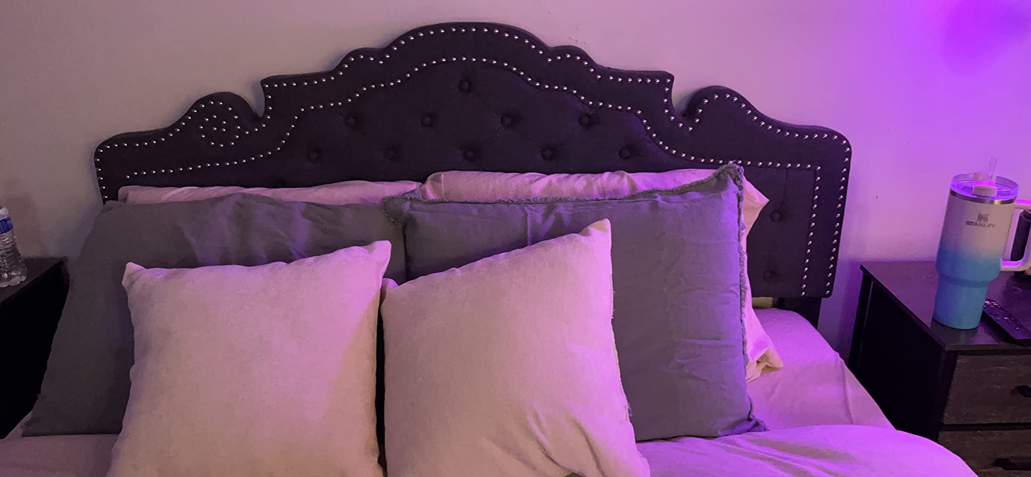 38/mo Finance Allewie Full Size Bed Frame with Adjustable Tiara