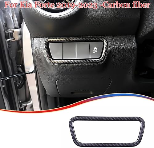 Miniatura 2 de Botones de interruptor de faros de coche, 1 Uds. Cubierta de panel para Kia Forte 2019-2023 - Accesorios interiores deportivos de fibra de carbono