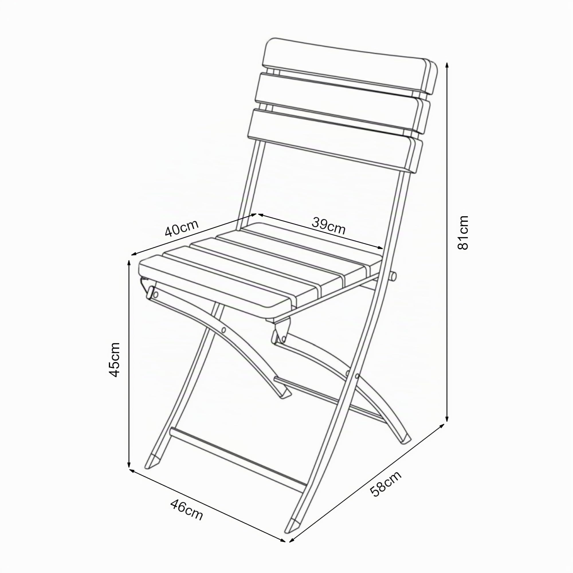 [en.casa] Lot de 2 Chaises Pliantes pour Camping Jardin Terrasse Extérieur Intérieur Set de 2 Chaises Résistantes Métal Plastique HDPE 81 x 46 x 58 cm Effet Bois Marron Foncé