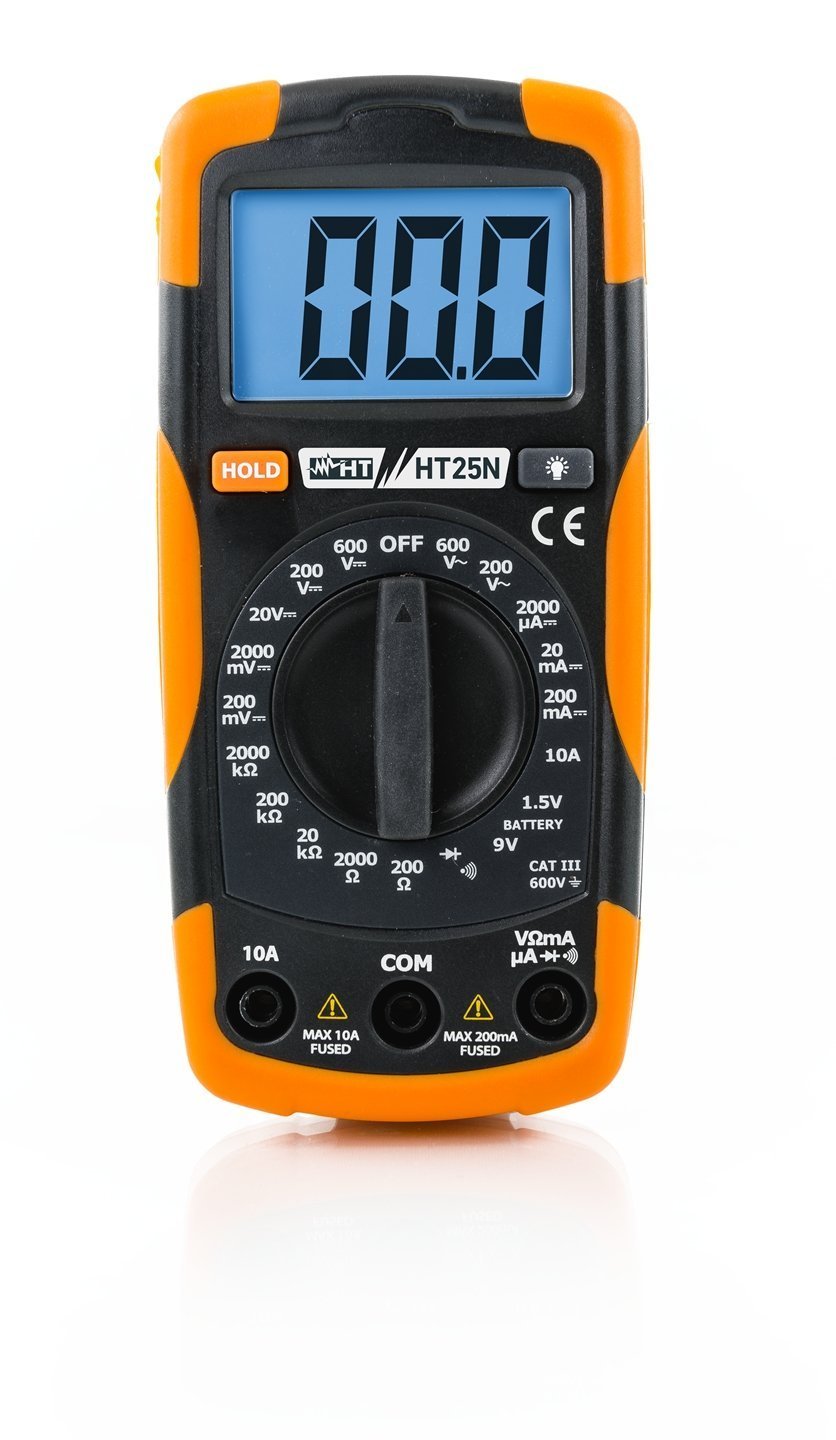 HT25N Tester Digitale Led fino a 600V Fori esame con Summer, Test diodi, Data hold, Test per batteria Multifunzione Com HR00025N