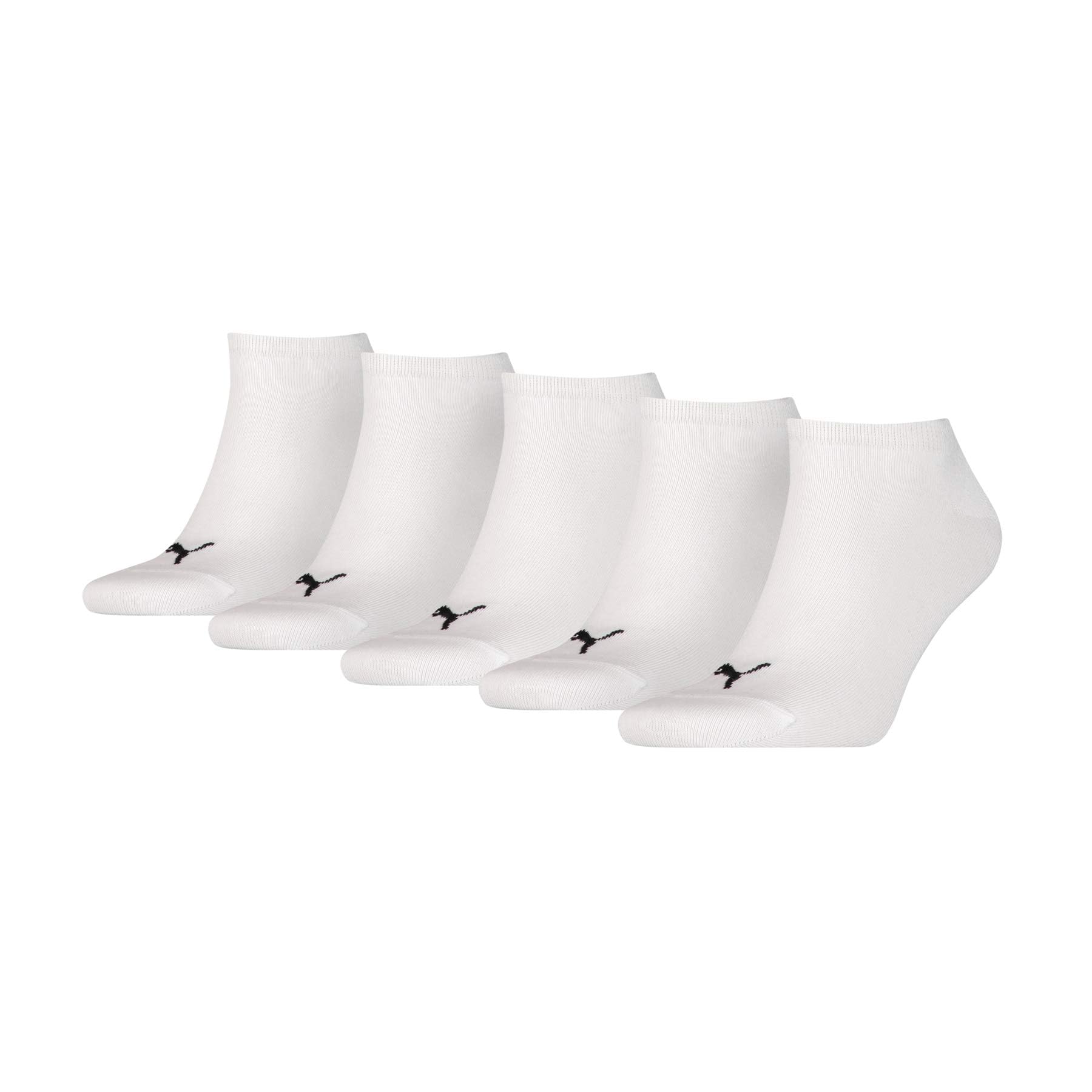 PUMA Unisex Puma Unisex Plain Sneaker - Trainer (5 Pack) Socks, White, 2.5-5 UK