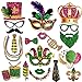 HOWAF Mardi Gras Party Photo Booth Props, Mardi Gras Photo Props Party Favors Kit, New Orleans Party Photo Booth Props for Mardi Gras Party Selfies Supplies, Carnival Party Photo Booth Pros