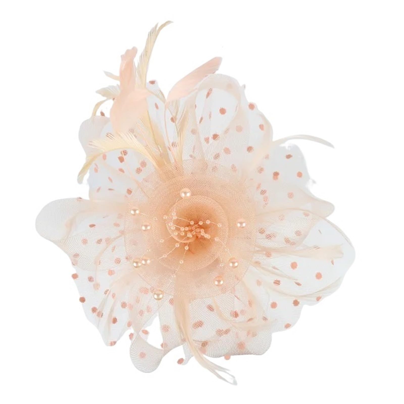 UALXPAO Wedding Hats Women Feather Flower Fascinator Hat Ladies Hair Accessories Wedding Party Floral Mesh Veil Headband Hairpin for Tea Party,Weddings(Color4)