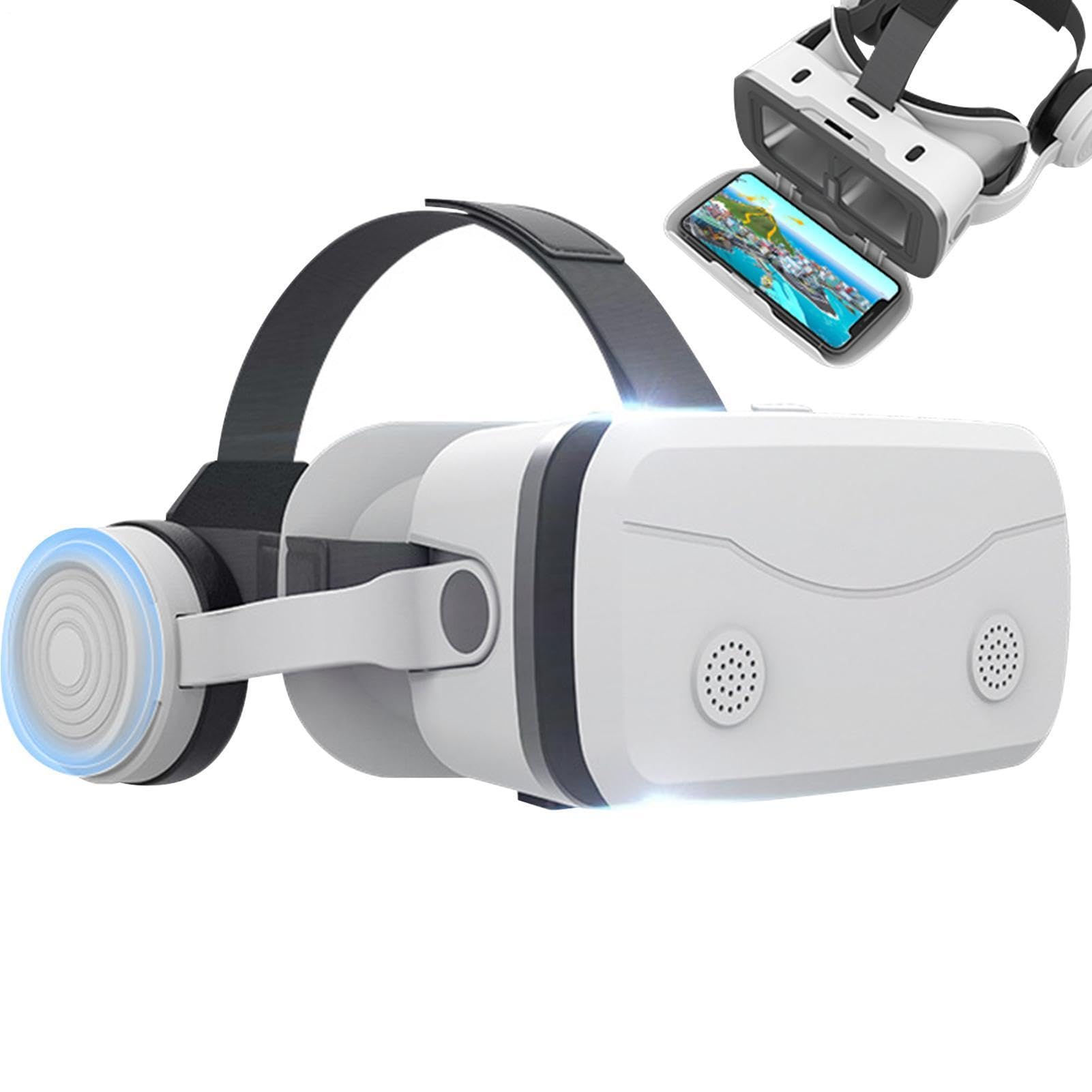 Gafas 3D - Auriculares De Realidad Virtual Para PC Con Lente HD De Luz | Material De Revestimiento De Cuero Ligero Auriculares Inmersivos | Para Teléfonos Móviles Para Viajes, Relax E Intrat