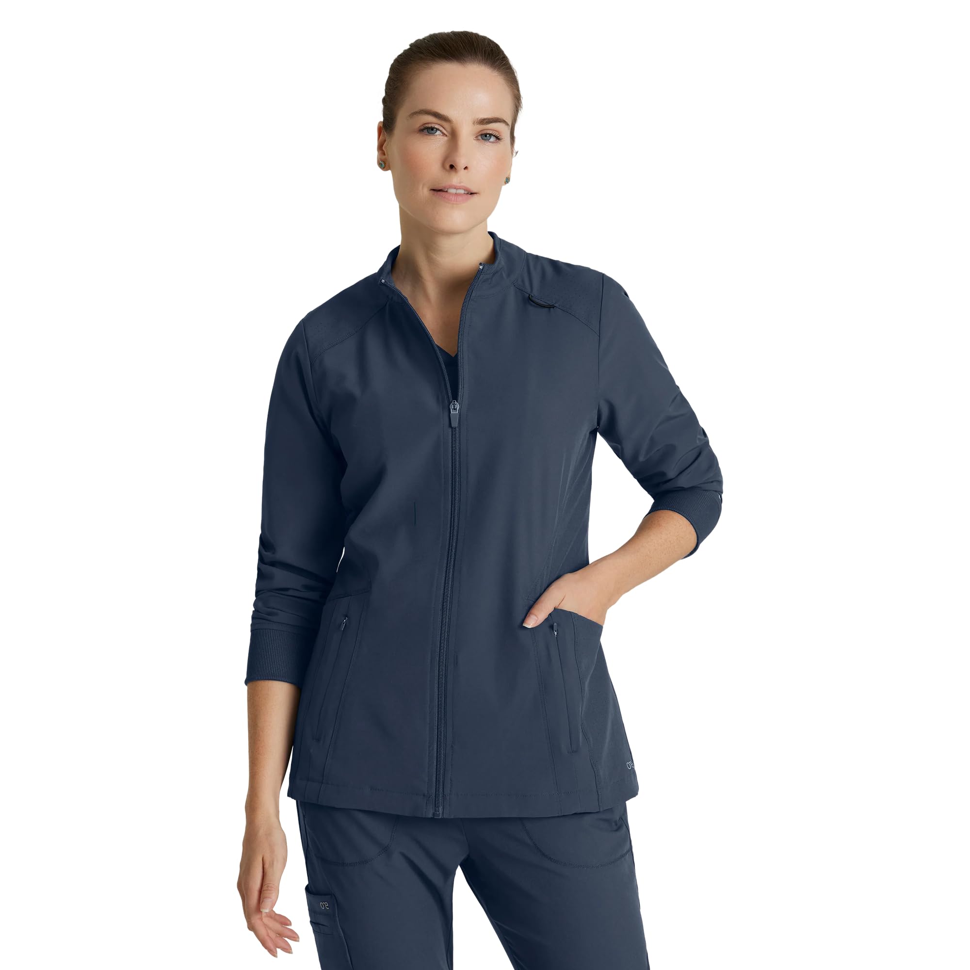 BARCO One Venture Scrub Jacket for Women - Zip Front Closure, 4 Pockets, 4-Way Stretch Women's Medical Warm-Up Jacket