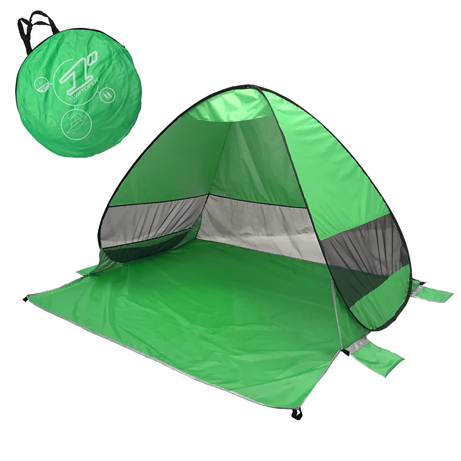 Tienda de campaña de playa, refugio solar para 2-3 personas, anti-UV, fácil instalación, portátil, tienda de campaña ligera para exteriores con bolsa de almacenamiento