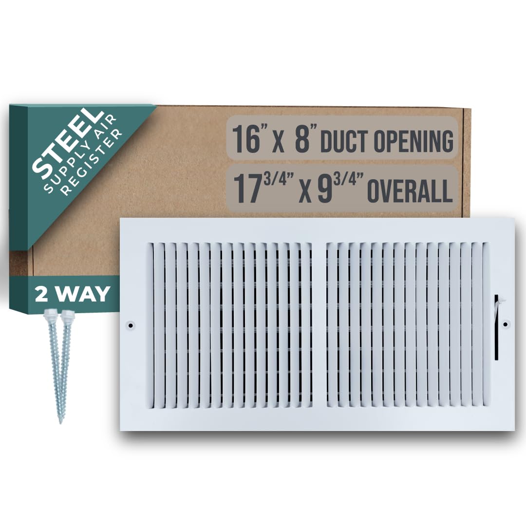 Fits 16x8 Duct Opening 2 Way Steel Air Supply Diffuser by Handua