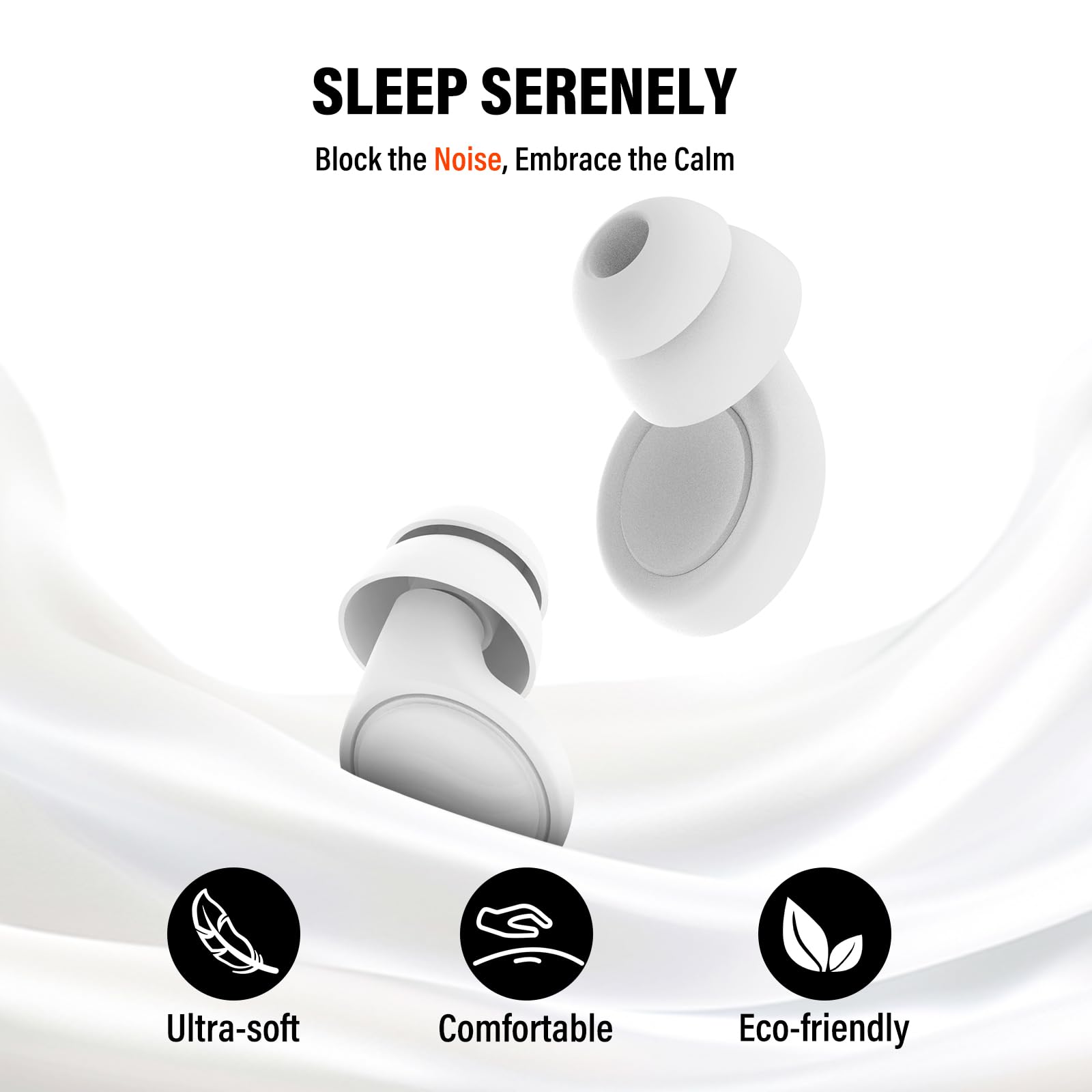 Tappi auricolari in silicone per dormire, tappi auricolari multifunzione per dormire, bianchi