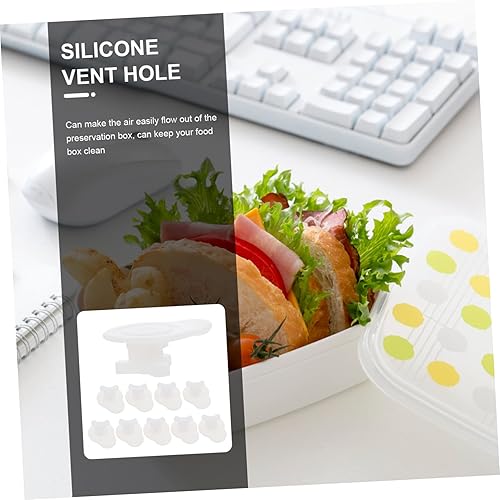 Miniatura 3 de DOITOOL 10 Uds. Fresco Caja de Ventilación Enchufe de Plástico Recipientes de Alimentos para Fiambreras, Contenedores de Caja de Almuerzo, Agujero