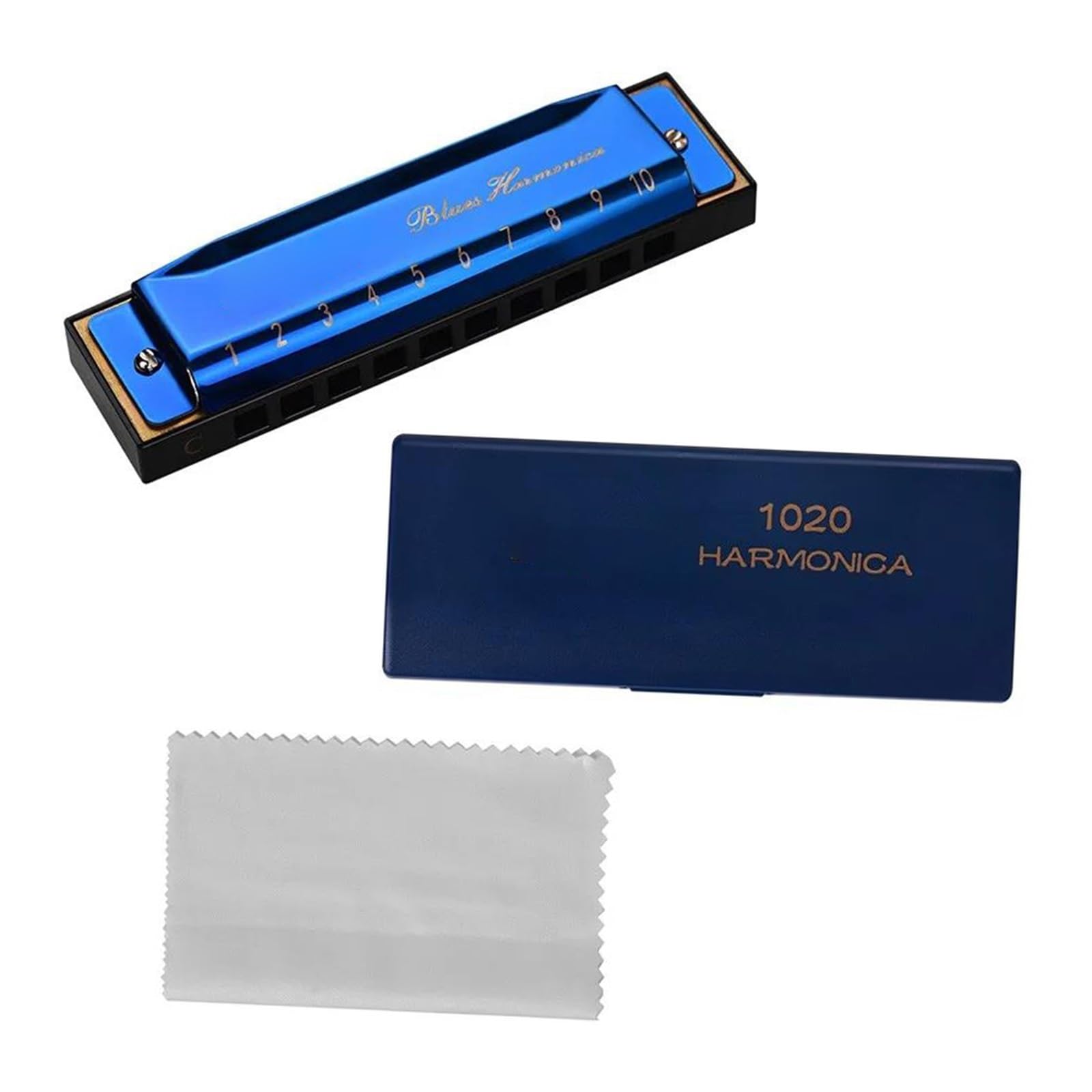 Armonica Per Principianti Armonica A Bocca In Chiave Di Do 10 Fori 20 Note Armonica A Bocca Strumento Musicale Per Principianti Melodica(Blue)