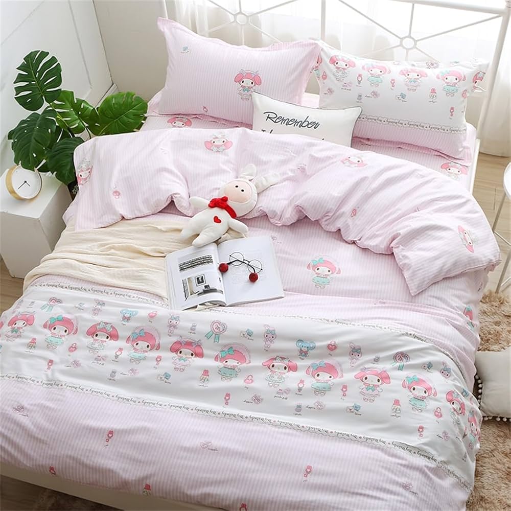 maimero　0605 YABYS 3 Pieces Cute Anime My Melody Duvet Cover Set Melody