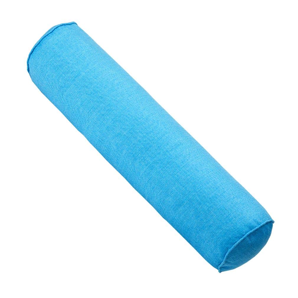 Xiang Ru Flax Solid Color Candy Pillow Roll Bolster Pillows for Home Bed Sofa Cushion Celeste 80 x Diameter:20CM