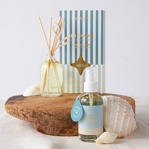 Miniatura 3 de MERSEA Sea Change - Difusor de varillas de bambú, difusor de aceite de vidrio perfumado (3.4 onzas líquidas)