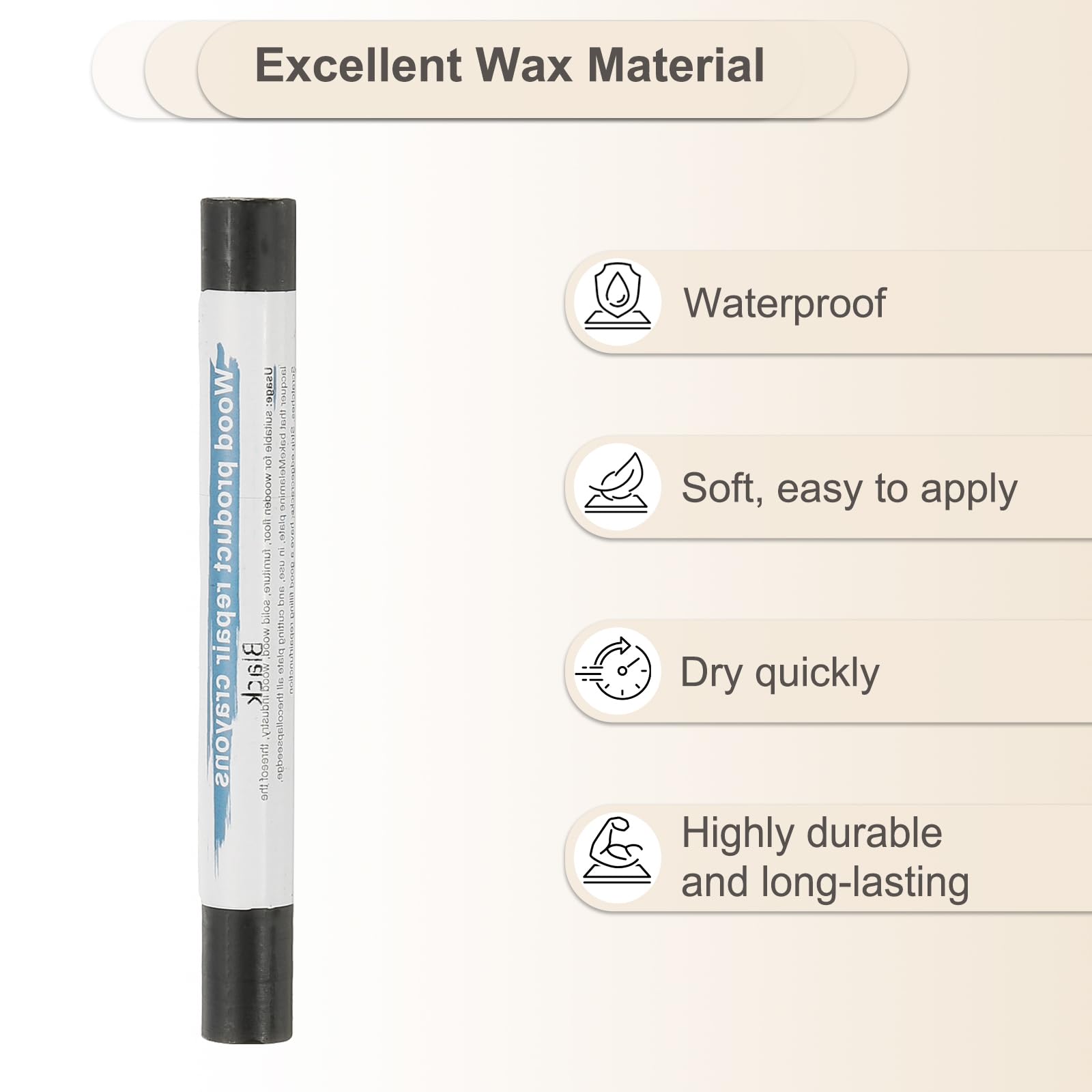 PATIKIL Furniture Repair Crayons, 4 Pcs Wax Wood Filler Sticks Wood Wax Crayons for Scratches Wood Floor Holes Tables Black - Image 3