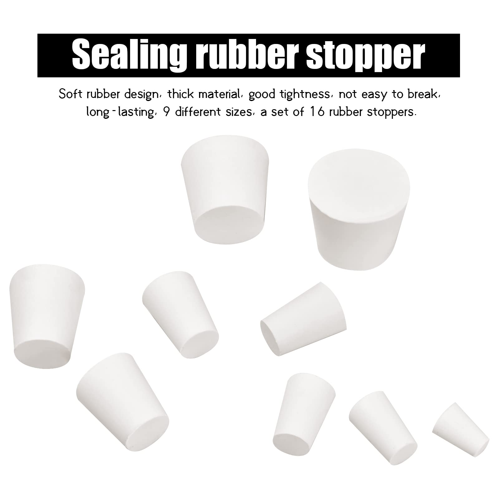 Heobllo 14pcs Solid Rubber Stoppers White Tapered Lab Seal Rubber | Desertcart Sri Lanka - View #7