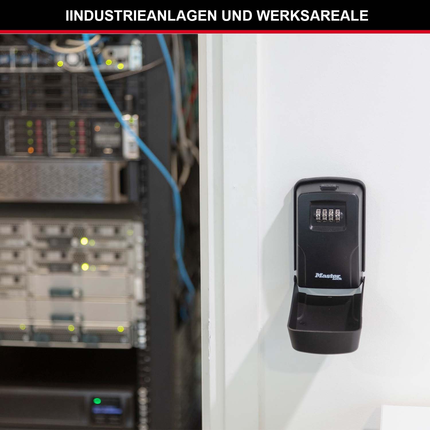 MASTER LOCK Schlüsselkasten mit Nummernschloss für Wandmontage, Abnehmbarer Abdeckung, Mittelgroß, Außenbereich, mit Befestigungsmaterial, 5430EURD